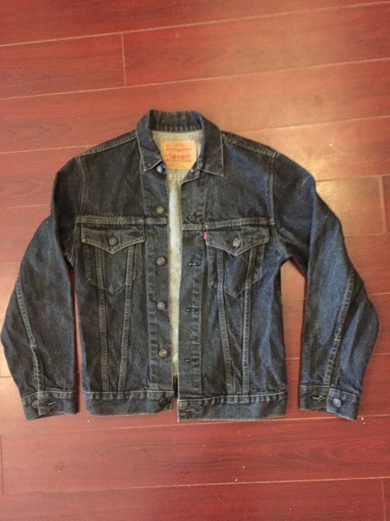 80s Levi’s black denim 2 pocket jean jacket