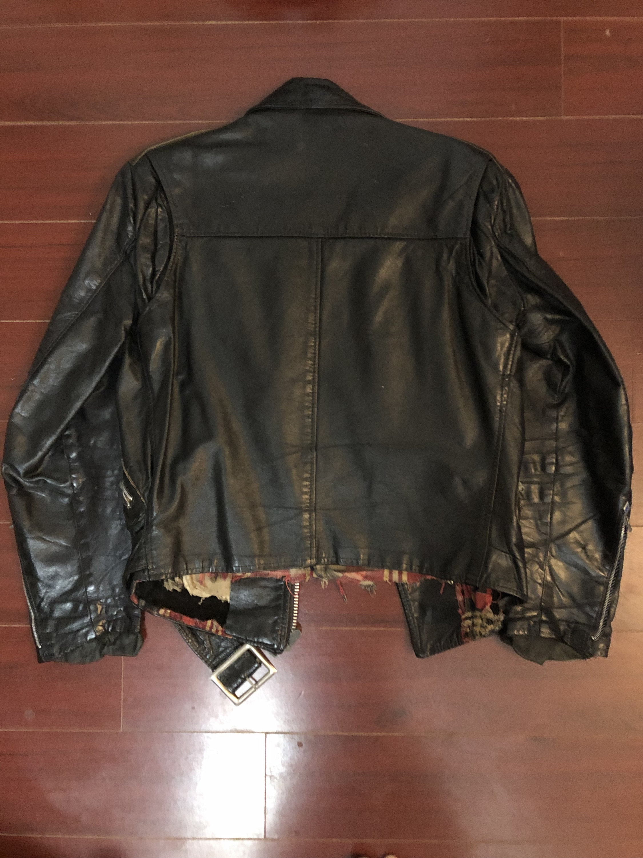 60s Classic Vintage Leather Motorcycle Biker Jacket With