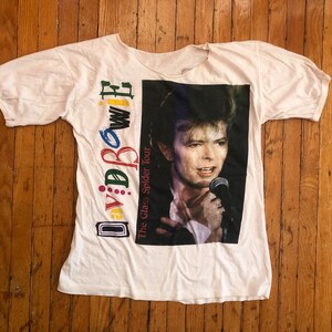 ミュージシャン DAVID BOWIE Glass Spider Tour Tee 1987s Vintage 1987 David Bowie Glass Spider Tour T Shirt Size XS