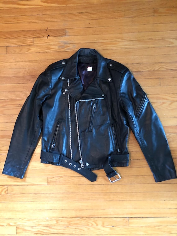 80s / 90s Classic Motorcycle Leather Biker Vintage Canadian Jacket