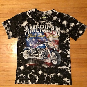 90s Rock Eagle - glow in the dark - American born and bred - vintage single stitch motorcycle tee shirt