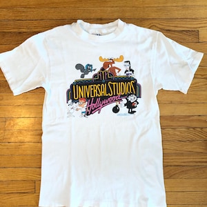 1991 Universal Studios Hollywood - Rocky i Łoś - koszulka vintage