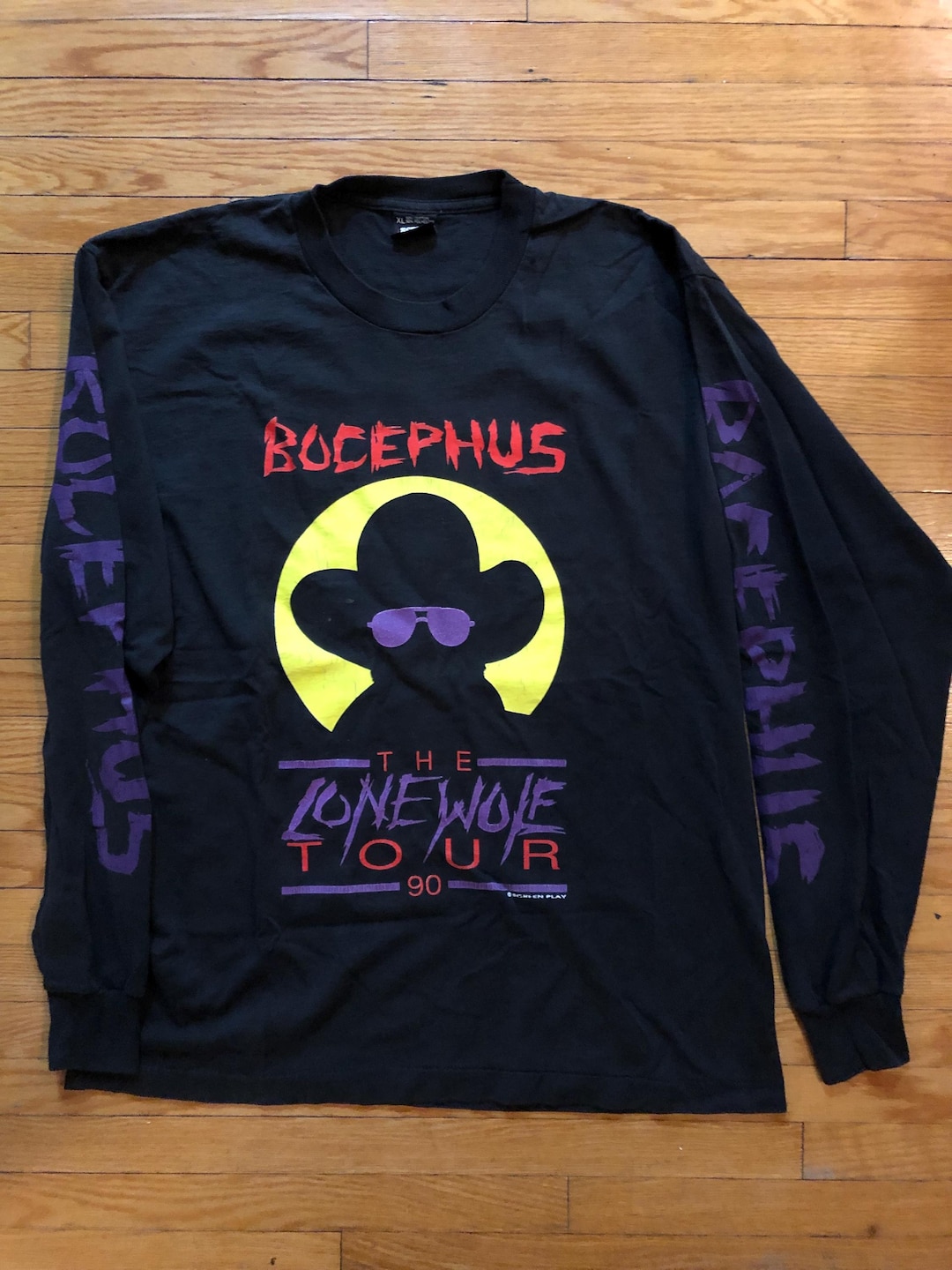 1990 Hank Williams Jr. - Bocephus Lone Wolf Tour - Vintage Long Sleeve ...