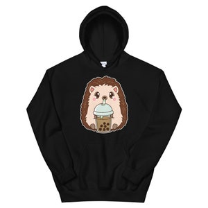 Kawaii Leuke Boba Egel Stekelvarken Dierenliefhebber Aziatisch Eten FoodIe Classic Bubble Pearl Milk Tea Unisex Hoodie