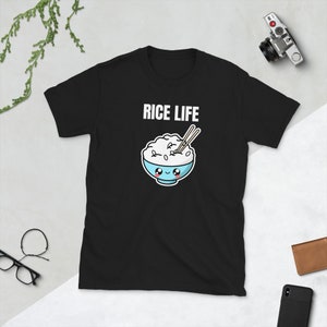 Rice Life White Rice Brown Rice Jasmine Rice Lover Asia Asian Food Foodie Funny Pun Gift Idea Birthday Present Short-Sleeve Unisex T-Shirt
