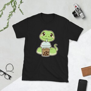 Kawaii Cute Chinese Zodiac Year of the Snake Asian Food Foodie Classic Boba Bubble Pearl Milk Tea Short-Sleeve Unisex T-Shirt