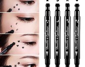 1 PC with 2 Sides Trendy Black Waterproof Liquid Eyeliner Pencil Star Heart Shape Dot Stamp Tattoo