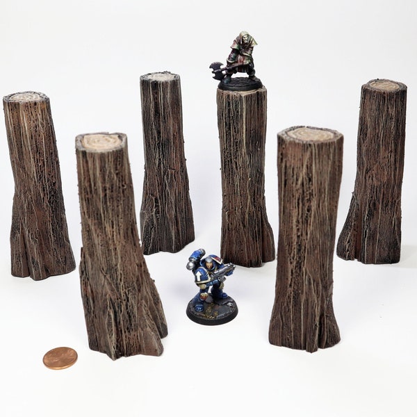 Modular Terrain Tree Trunks (Premium handmade for games like dungeons and dragons, pathfinder, and other tabletop games)