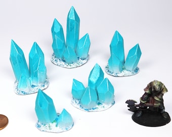 Terreno de dispersión de cristales de hielo hecho a mano: Dungeons and Dragons, escenografía de Wargaming