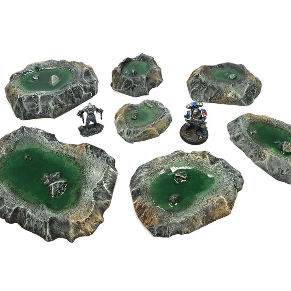 Premium Pool of Water Terrain Set (handgemaakte vijvers voor Age of Sigmar, Dungeons & Dragons en andere tafelspellen)