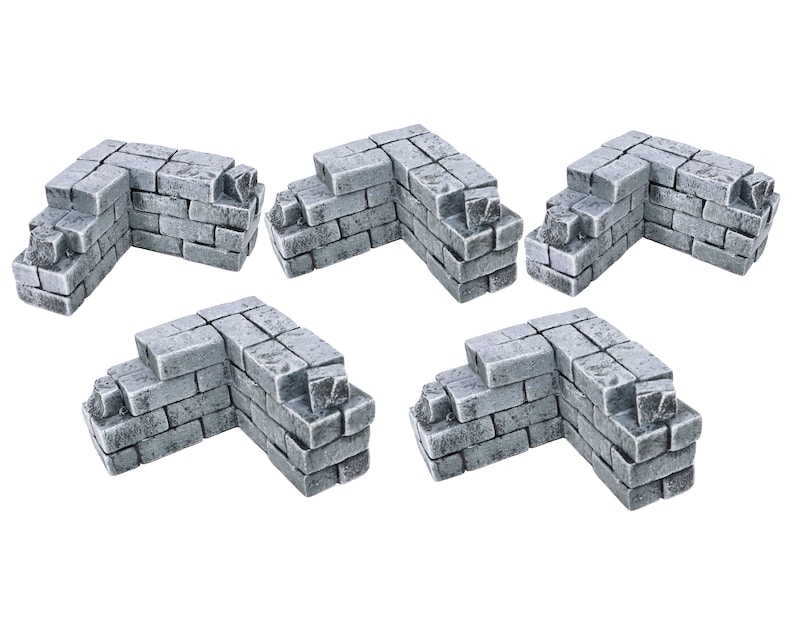 Dungeons and Dragons Warhammer AoS Age of Sigmar Use w Dungeon Tiles or Battle Grids Ruined Brick Walls Wargame Terrain Scatter