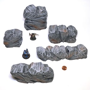 Jagged Rock Walls | Handmade Terrain For Wargames, RPGs & Blocking Line of Sight
