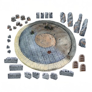 Ultimate Dungeon Terrain Board-bundel: omkeerbare RPG-set met grot en kerker