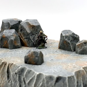 Customizable Modular Boulder Terrain Sets for RPGs & Wargames - Choose Your Set Size