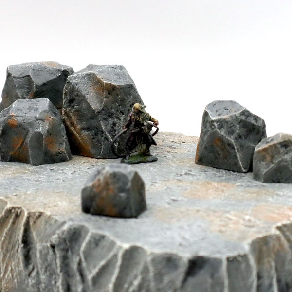 Customizable Modular Boulder Terrain Sets for RPGs & Wargames - Choose Your Set Size