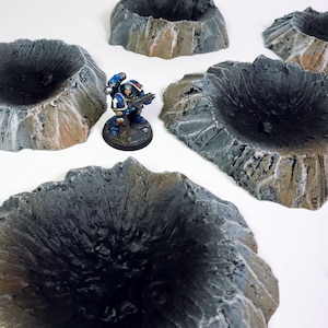 Handmade Painted Blast Crater Scatter Terrain: Wargaming Scenery