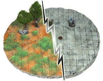 Handmade Reversible Terrain Battle Grid Board: DnD & Tabletop RPGs