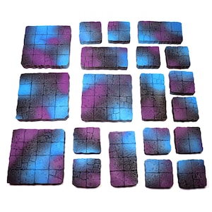 20 Underdark Style Dungeon Tiles - XPS-schuim ondergrond voor DnD D&D Pathfinder RPG TTRPG Dungeons and Dragons Gridded Cave Underground