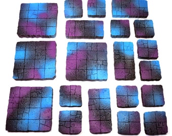 20 Underdark Style Dungeon Tiles - XPS Foam Tabletop Terrain for DnD D&D Pathfinder RPG TTRPG Dungeons and Dragons Gridded Cave Underground