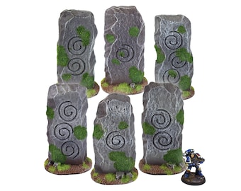 Mossy Standing Stones Set: Wargame Terrain, RPG Scenery