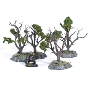 Conjunto de árvores esparsas/murchas | Terreno de RPG e jogos de guerra decíduos de 3 a 5 polegadas