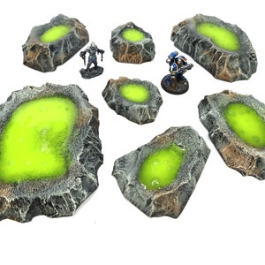 Handgjort terrängset för Acid Pools: RPG- och krigsspelssceneri