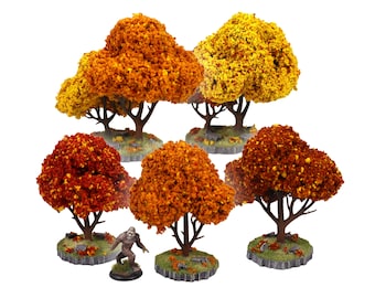 Handmade Autumn Forest Tree Terrain: Tabletop RPG & Wargaming Fall Scenery
