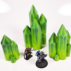Handmade Green Crystal Terrain: Wargaming Scenery