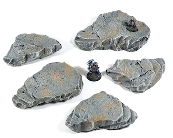 Handmade Painted Rock Terrain: Wargaming Scenery, Tabletop RPG