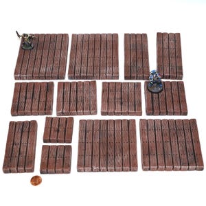 Modular Wood Dungeon Tiles (Handmade Painted Wooden for Tabletop Role Playing Games like Dungeons & Dragons and Pathfinder)