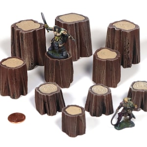 Handmade Tree Stump Scatter Terrain: Forest Scenery for D&D and Wargaming