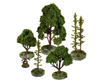 Handmade Mixed Forest Tree Terrain Set | DND, Wargames, Dioramas Scatter Scenery