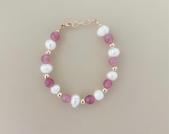 Baby jewelry, princess pearls, quartz pearls, baby bracelets, baby gifts, gold filled jewelry