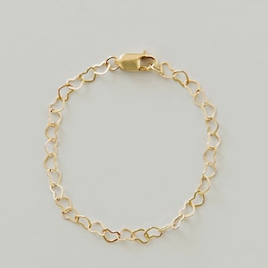 Gold filled heart chain-Baby bracelet- baby anklet- gold filled- heart chain- baby gifts- baby shower gifts- girl bracelet- mommy&me