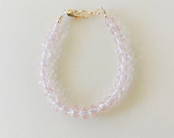 Rose petals crystal bracelet- toddler bracelet- baby accessory- baby gifts- gold filled bracelet- mama bracelets, crystal bracelet