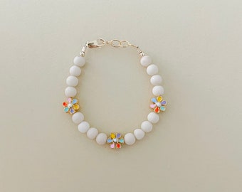 Baby bracelets- flower bracelets- daisy bracelet- gifts for kids- Easter gifts- gold filled jewelry- baby gifts