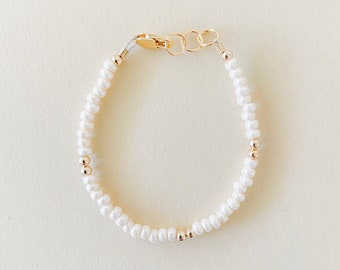 Cream layer bracelet, beaded layer bracelet,  newborn bracelet, baby bracelet, kid bracelet, handmade beaded bracelet, mom layer bracelet,