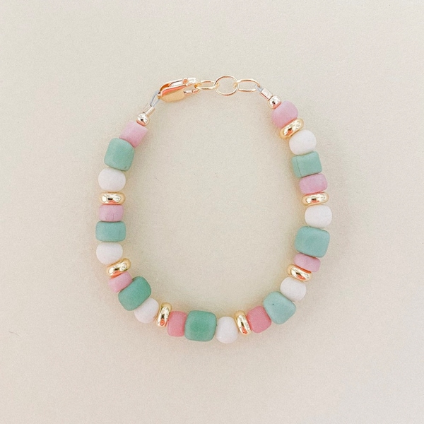 Bloom- baby bracelet- girl bracelet- spring bracelet- flower bracelet- gifts for girls- Easter bracelet-gold filled jewelry-baby girl