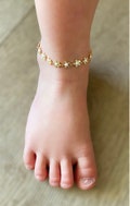 Baby anklet, girl flower anklet, Kids Anklet-Gold Anklet-Chain Anklet-Anklet for Women-Toddler Anklet-Anklet,Toddler Jewelry,Baby Jewelry