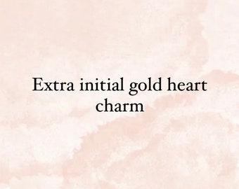 Extra heart initial gold bead