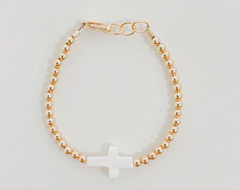 Handmade Gold Cross Bracelet