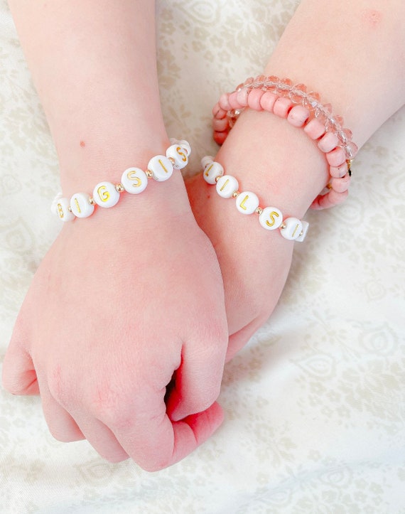 Little Sis Big Sis Baby Bracelet Kid Bracelets Sister Bracelet Set Name Bracelet personalized Bracelet Gold Filled Bracelets Etsy Australia