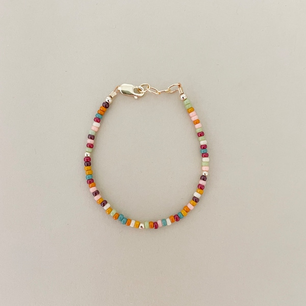 Baby bracelet- boho babe- Boho rainbow beads- baby jewelry- dainty bracelet- handmade jewelry- gifts for babies