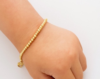 Handmade 14k 2mm gold filled beaded bracelet