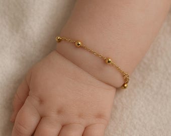 Mama en ik gouden schakelarmband, bijpassende schakelarmband, babyarmband, meisjesarmband, babyarmband, babycadeau, cadeau voor moeder