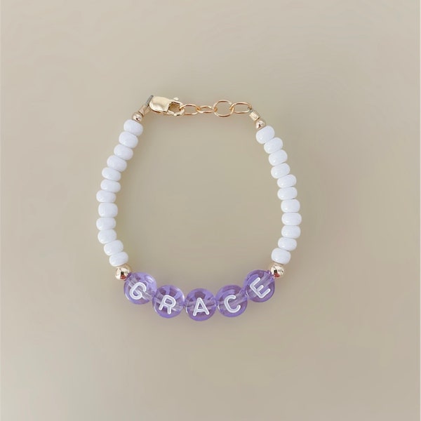Letter Name Bracelet- Baby bracelet- personalized bracelet- toddler bracelet- baby gifts- custom bracelet-colorful lettering
