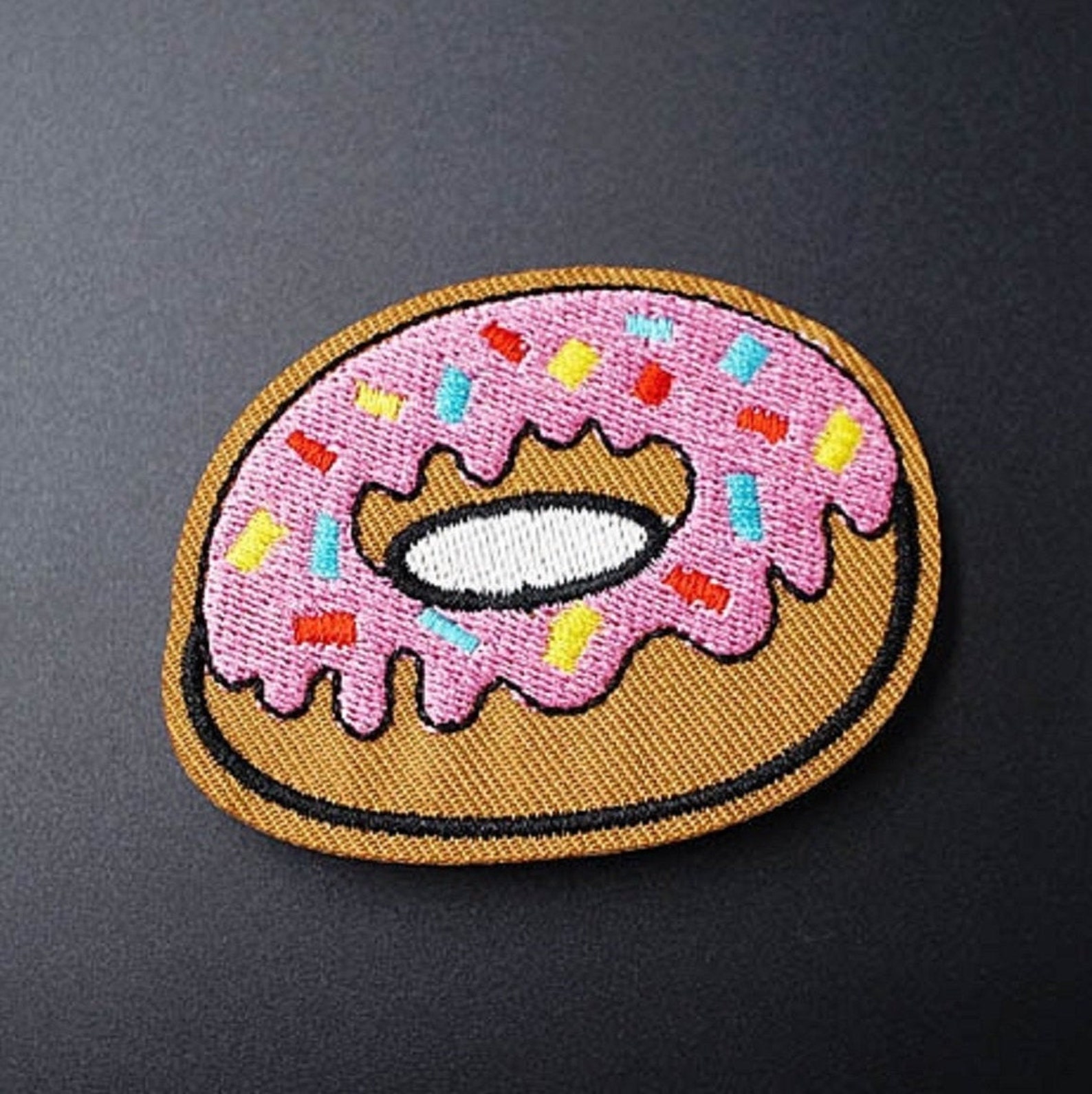 Donut IronOn Patch Sprinkles Frosting Etsy