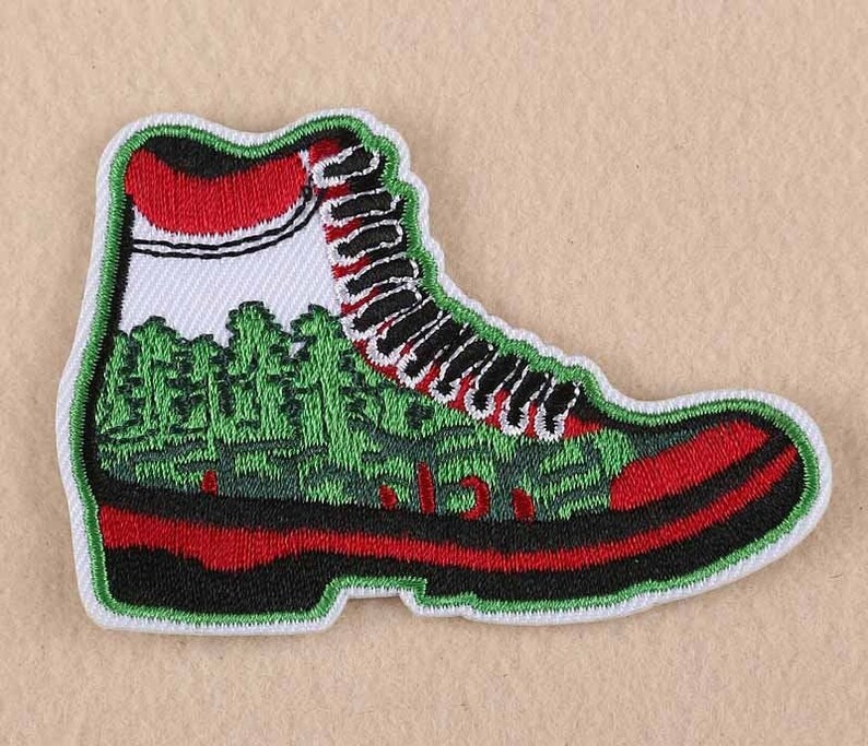 Hiking Boot Ironon Patch Backpacking Camping Hike Forest Etsy