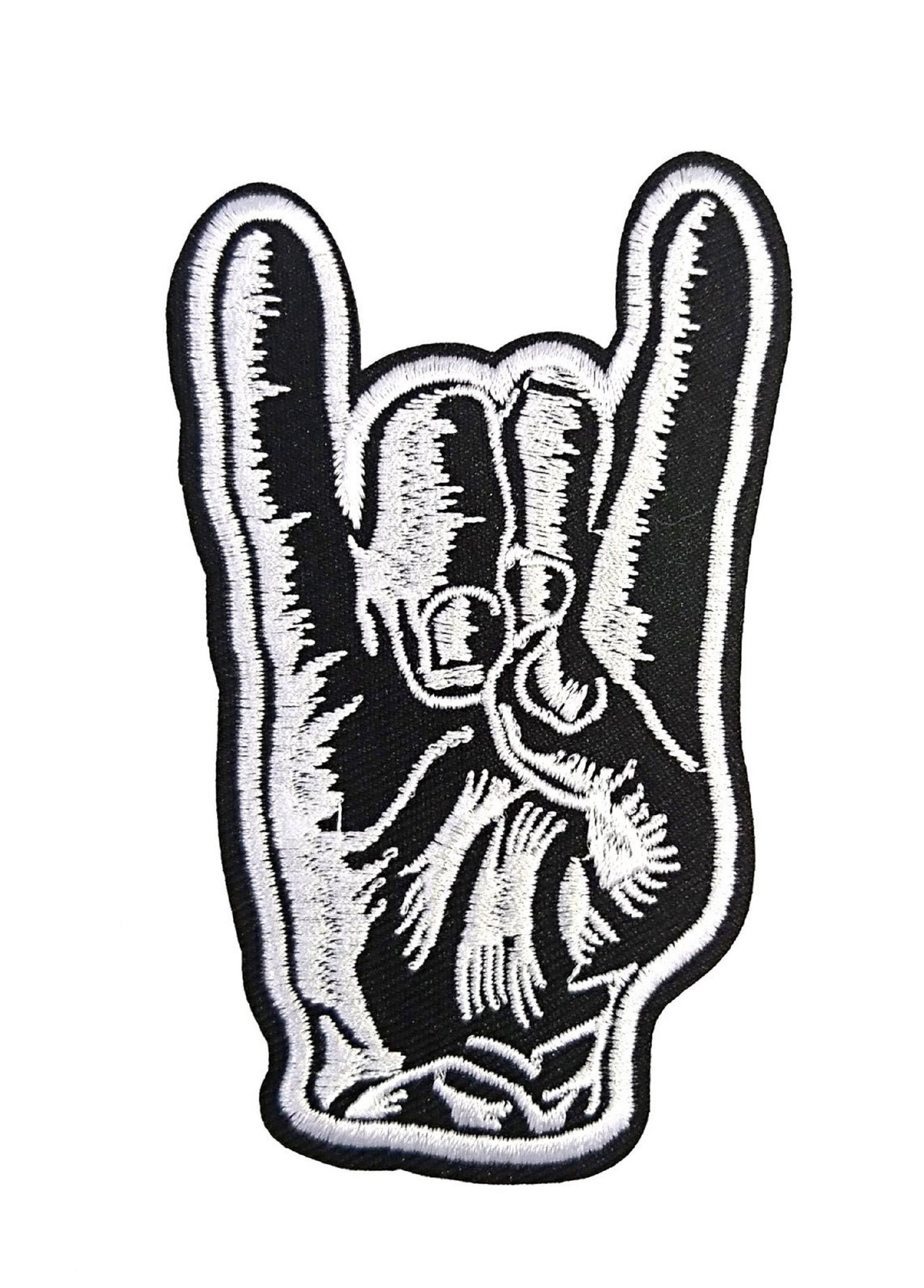 Devil Horns Ironon Patch Rock Roll Heavy Metal Punk Hand Etsy