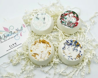 Aroma Essential Oil Shower Steamers Gift Set of 4, Holiday Season, Thanksgiving, Christmas Present, Home Spa, Self Care, Stress Relief